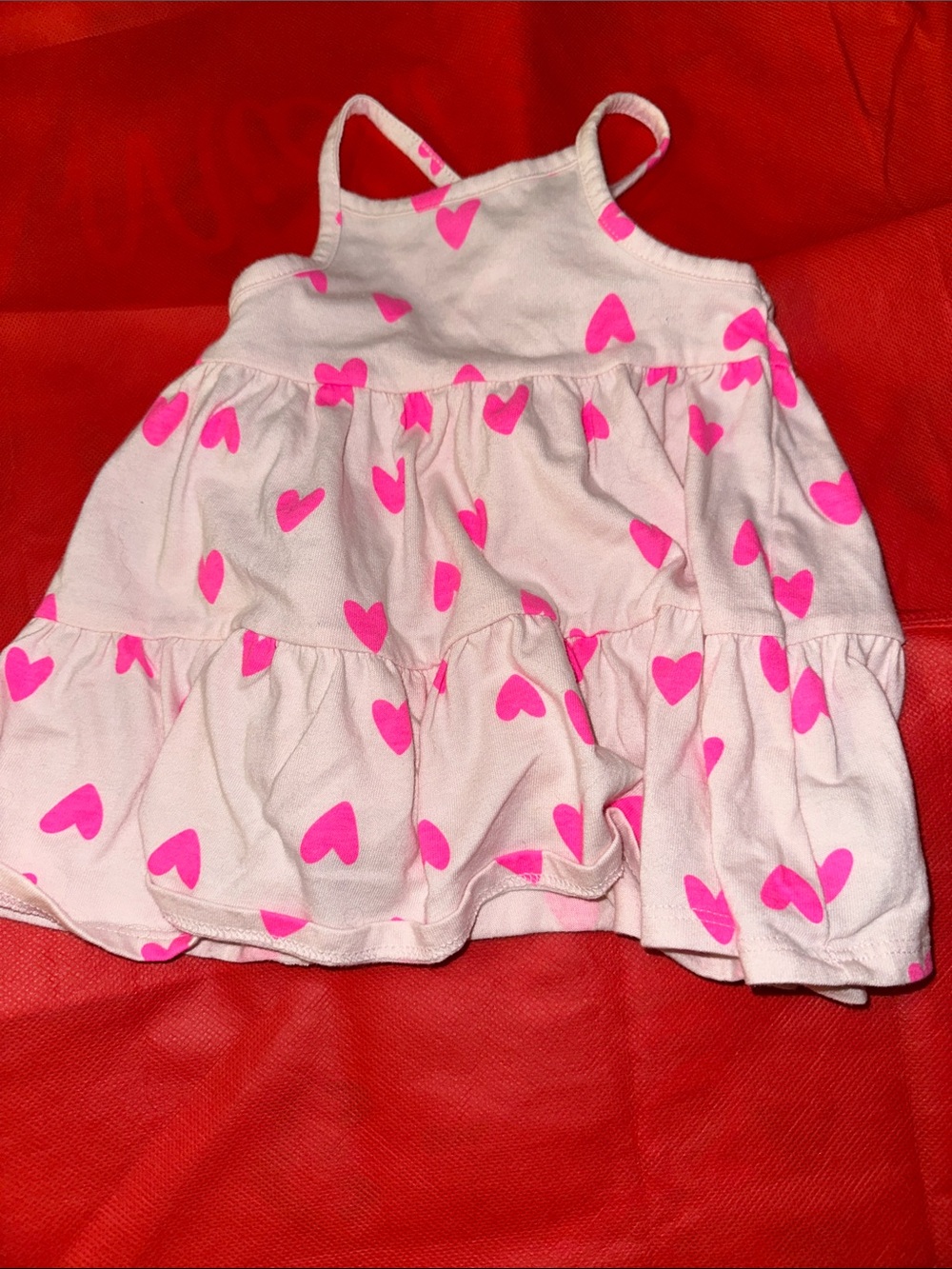 Cat and Jack Pink Heart Print Sleeveless Kids Dress with Bloomers
